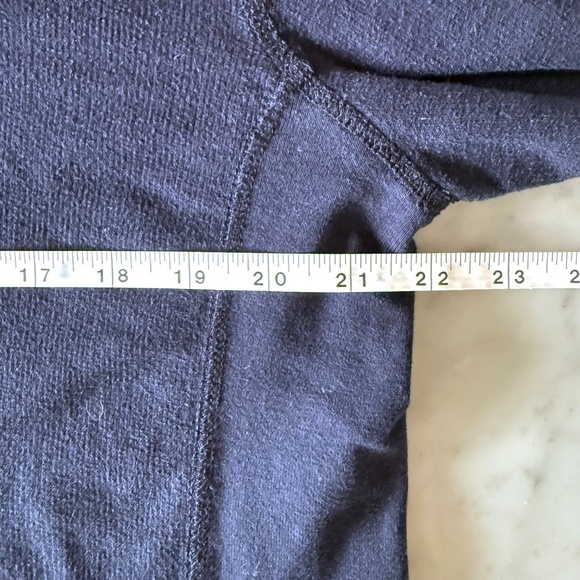 J.Crew Vintage Fleece Hoodie Navy Blue Pullover Sweatshirt Large 100% Cotton - Picture 6 of 7